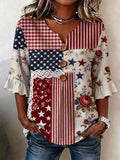 Women'S Casual 250th Anniversary Floral Print Top