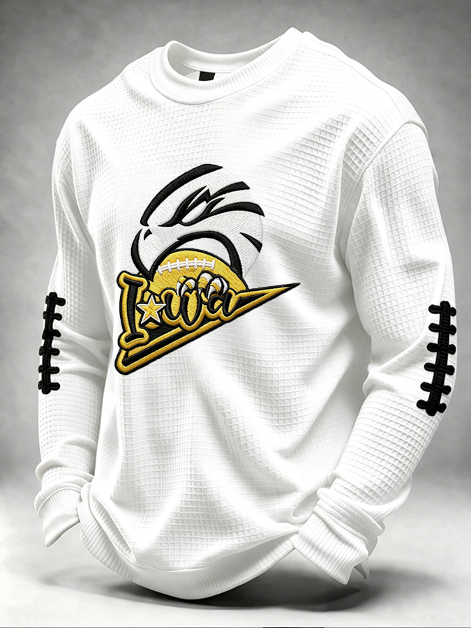 Men'S Football Printed Waffle T-Shirt