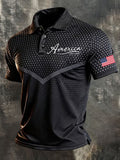 Men's America 250th Anniversary Print Casual Polo Shirt