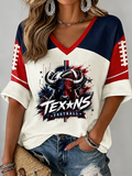 Women'S Football Print Waffle Top