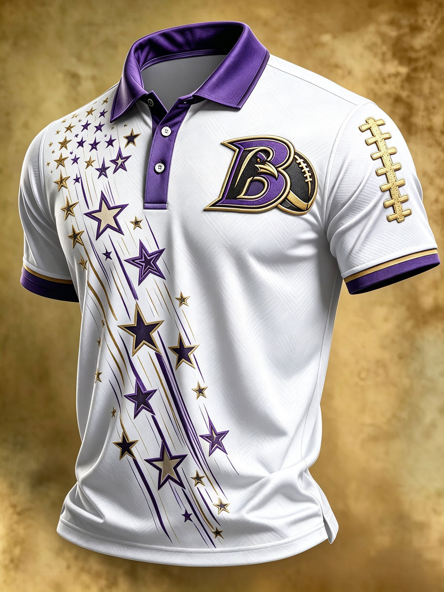 Men'S Retro Football Polo Shirt