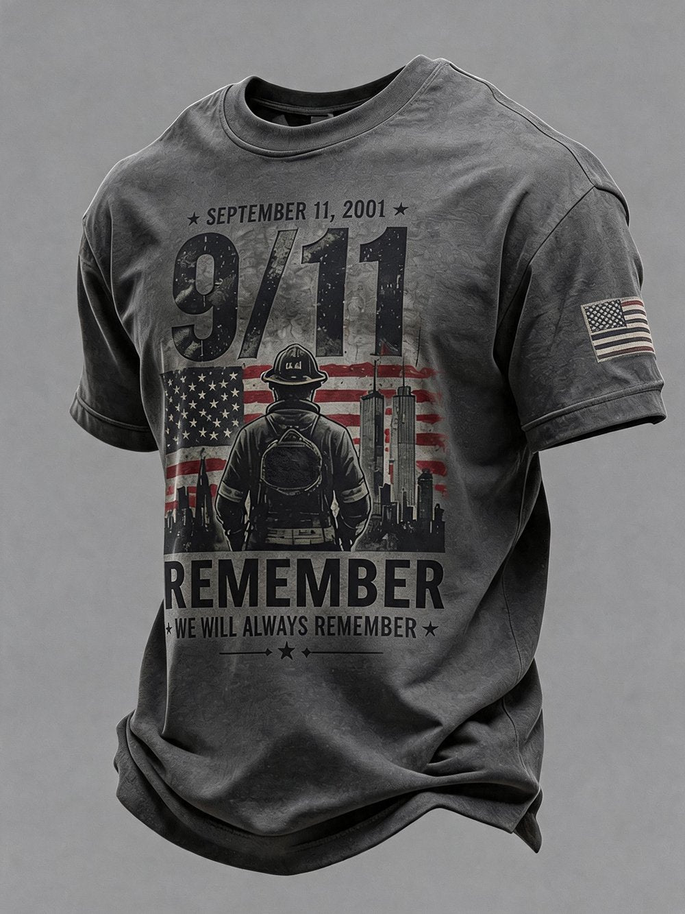 Men's "9/11" Memorial Graphic Short-Sleeve Crewneck T-Shirt
