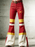 Women's Football Printed Denim Pants
