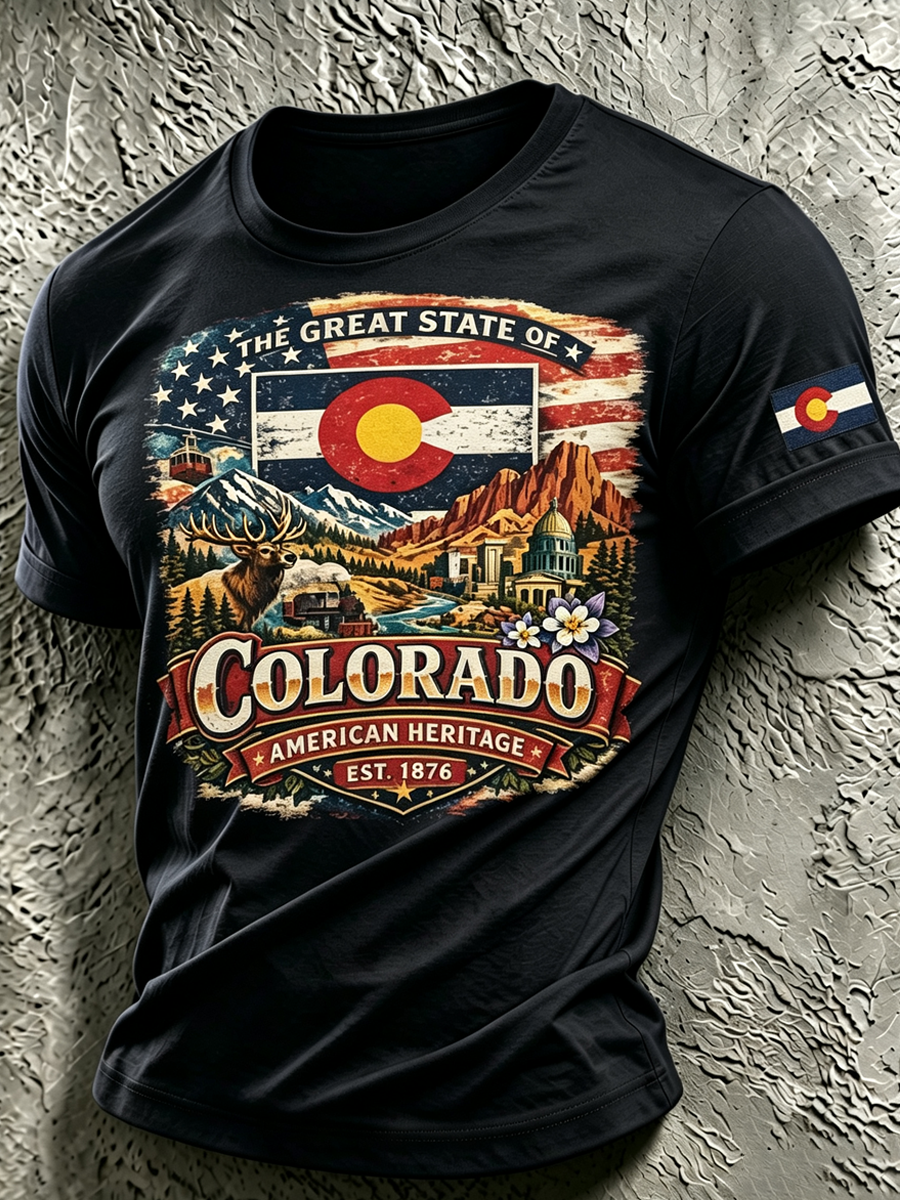 Men's Colorado Strong Print Short Sleeve T-Shirt