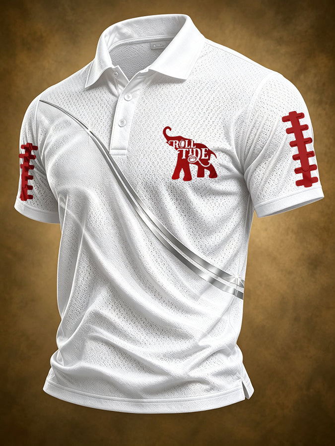 Men'S Retro Rugby Collar Polo T-Shirt