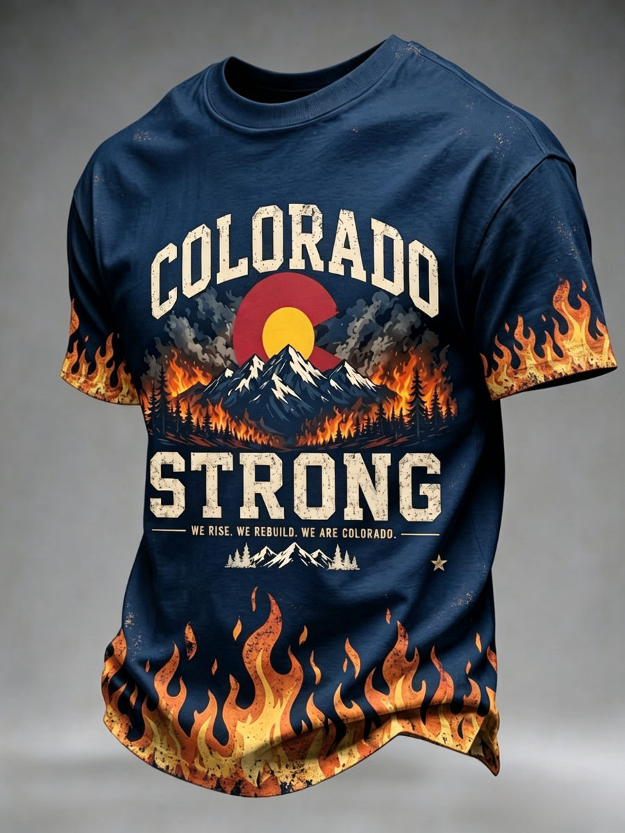 Men'S Colorado Strong Print Short Sleeve T-Shirt