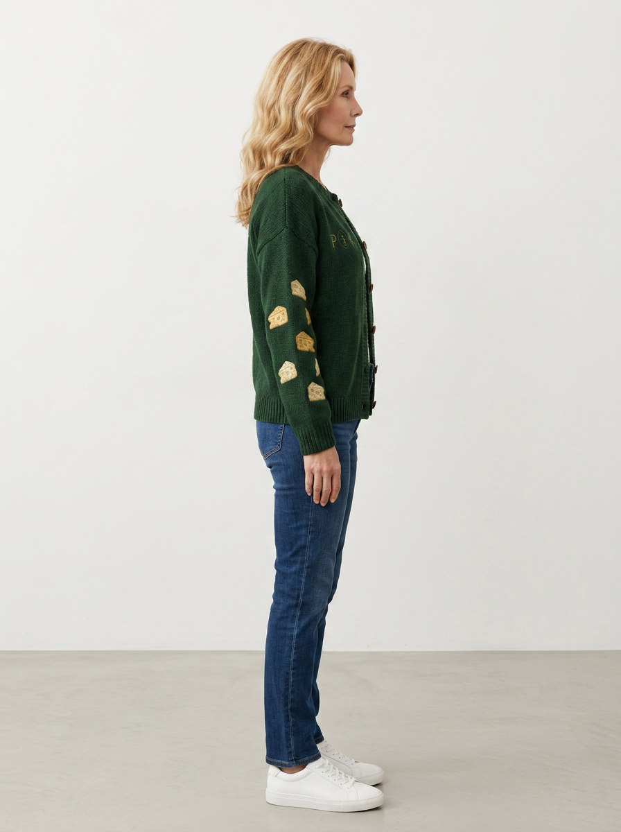 Women's Green Bay Football Cheese Printed Cardigan