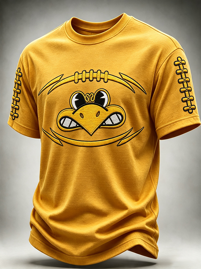 Men'S Rugby Printed Round Neck T-Shirt