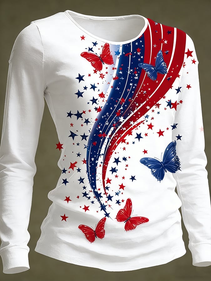 Women's casual  long-sleeved T-shirt