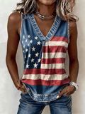 Women's Retro Independence Day We The People 1776-2026 Print Vest
