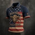 Men's Buffalo Soldier Summer Short-Sleeve Polo Shirt