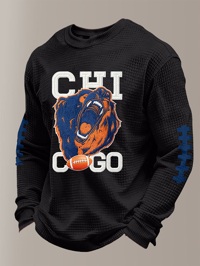 Men'S Football Printed Waffle T-Shirt