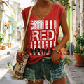 Women's "Red Friday" Artistic Print Casual Vest