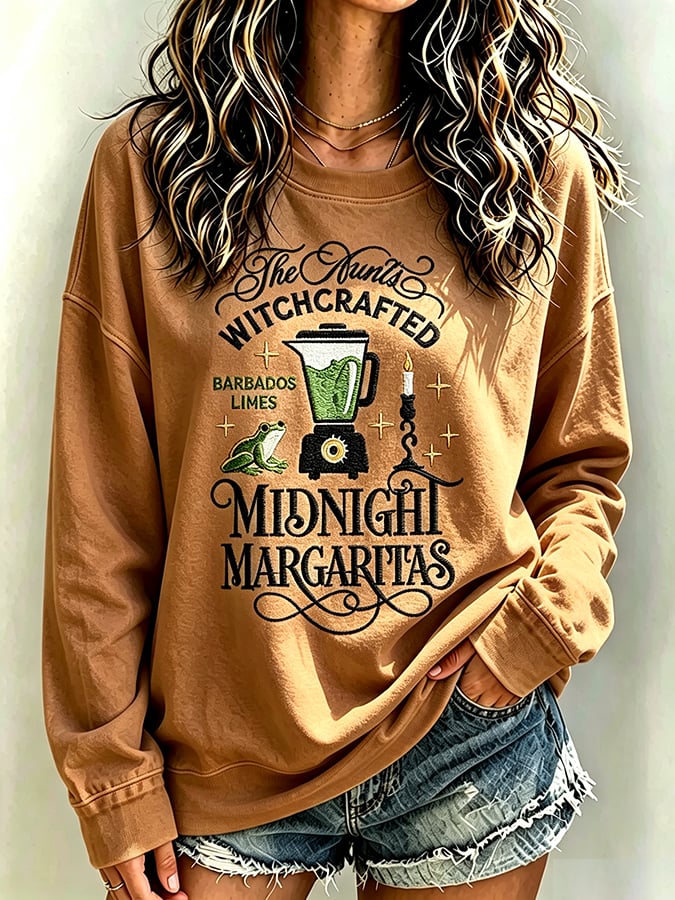 Women's Always Throw Spilled Salt Over Your Left Shoulder Print Casual Sweatshirt