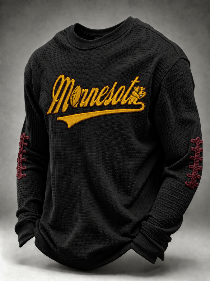 Men'S Football Printed Waffle Sweatshirt