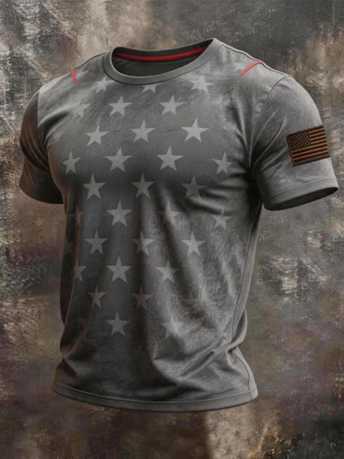 Men'S America Flag Printed Casual T-Shirt