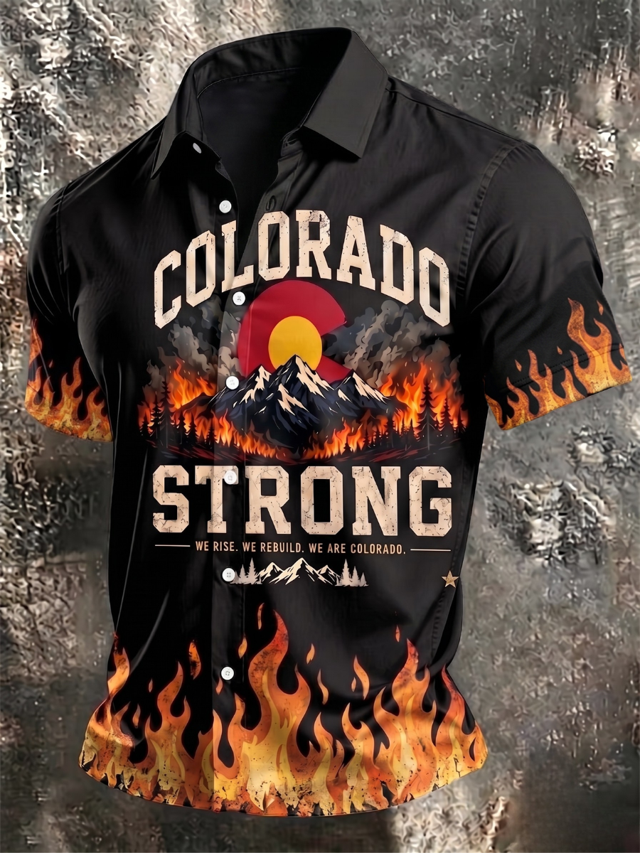 Men'S Colorado Strong Print Short Sleeve T-Shirt
