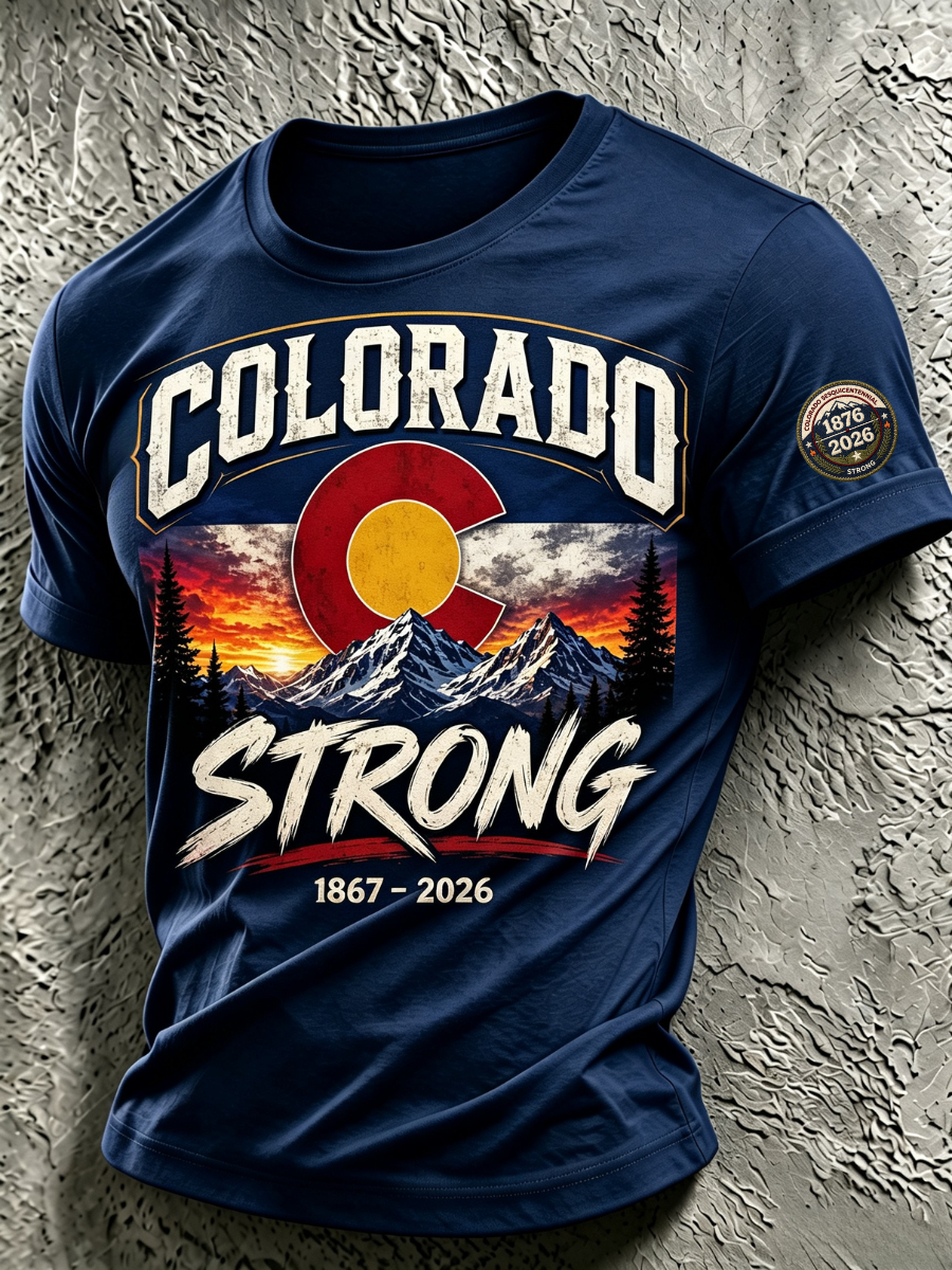 Men's Colorado Strong Print Short Sleeve T-Shirt