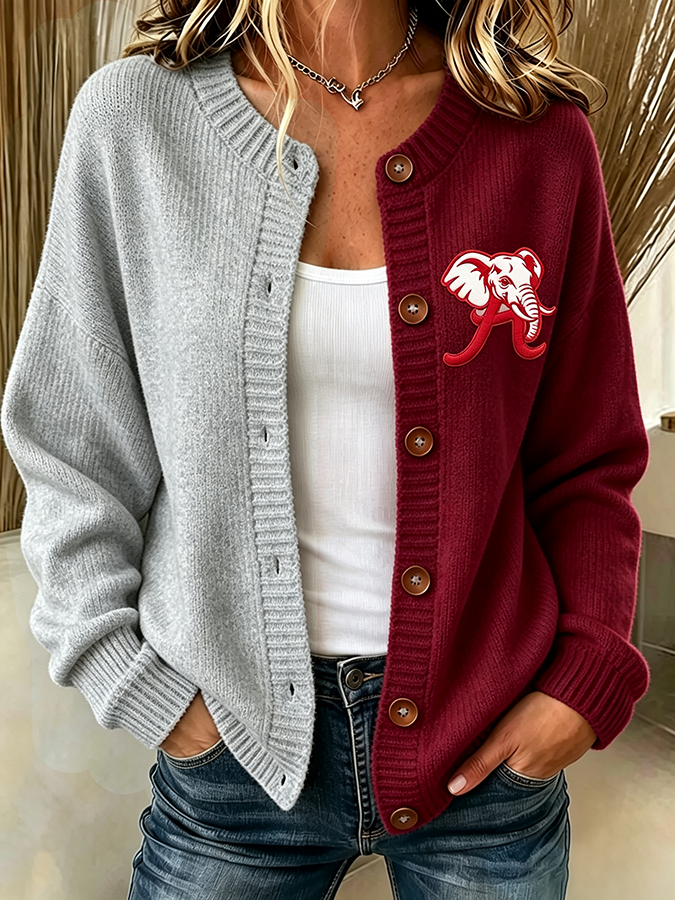 Women'S Casual Football Plant Knitted Cardigan Top
