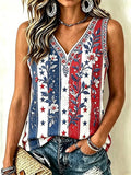 Women's Independence Day Print Sleeveless Tank Top