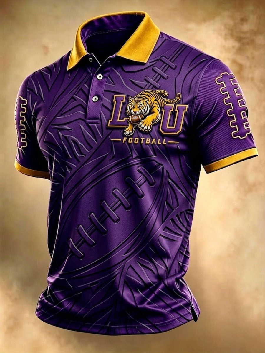 Men's Football Sports Casual Polo Shirt