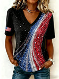 Women's USA 250 Print V Neck T-shirt