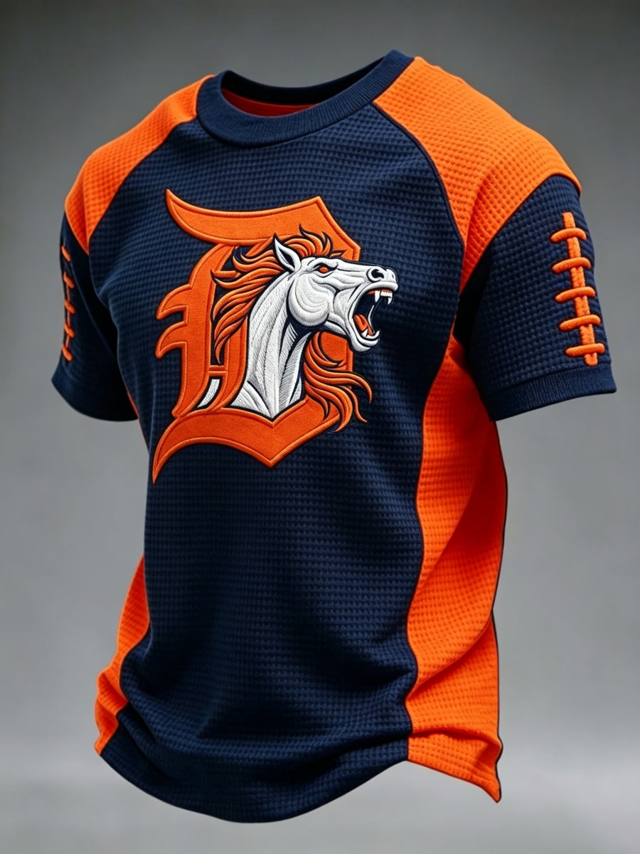 Men's Football Print Waffle T-Shirt