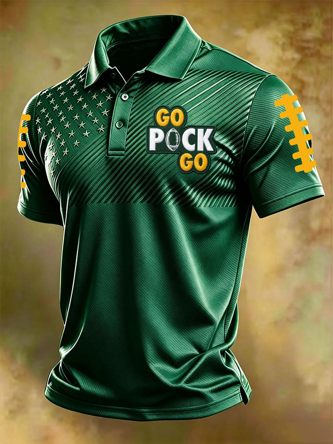 Men'S Football Printed Polo Shirt
