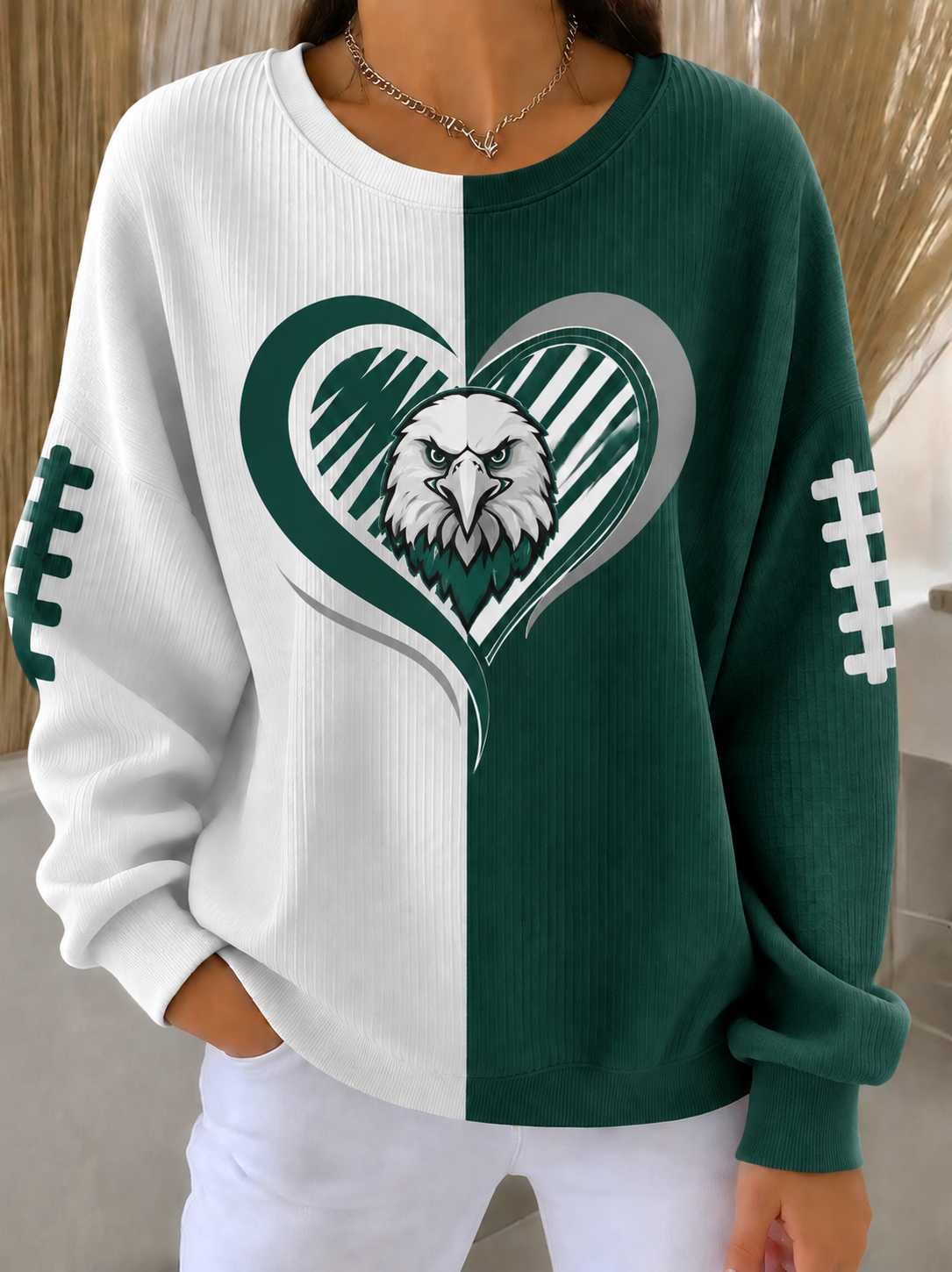Women'S Football Print Casual Sweatshirt