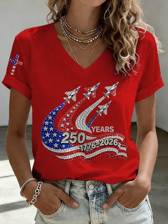 Women's America 250 Years 1776-2026 Print Casual T-shirt