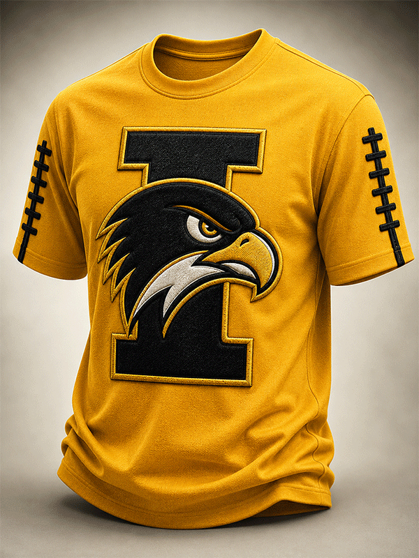 Men'S Rugby Printed Round Neck T-Shirt