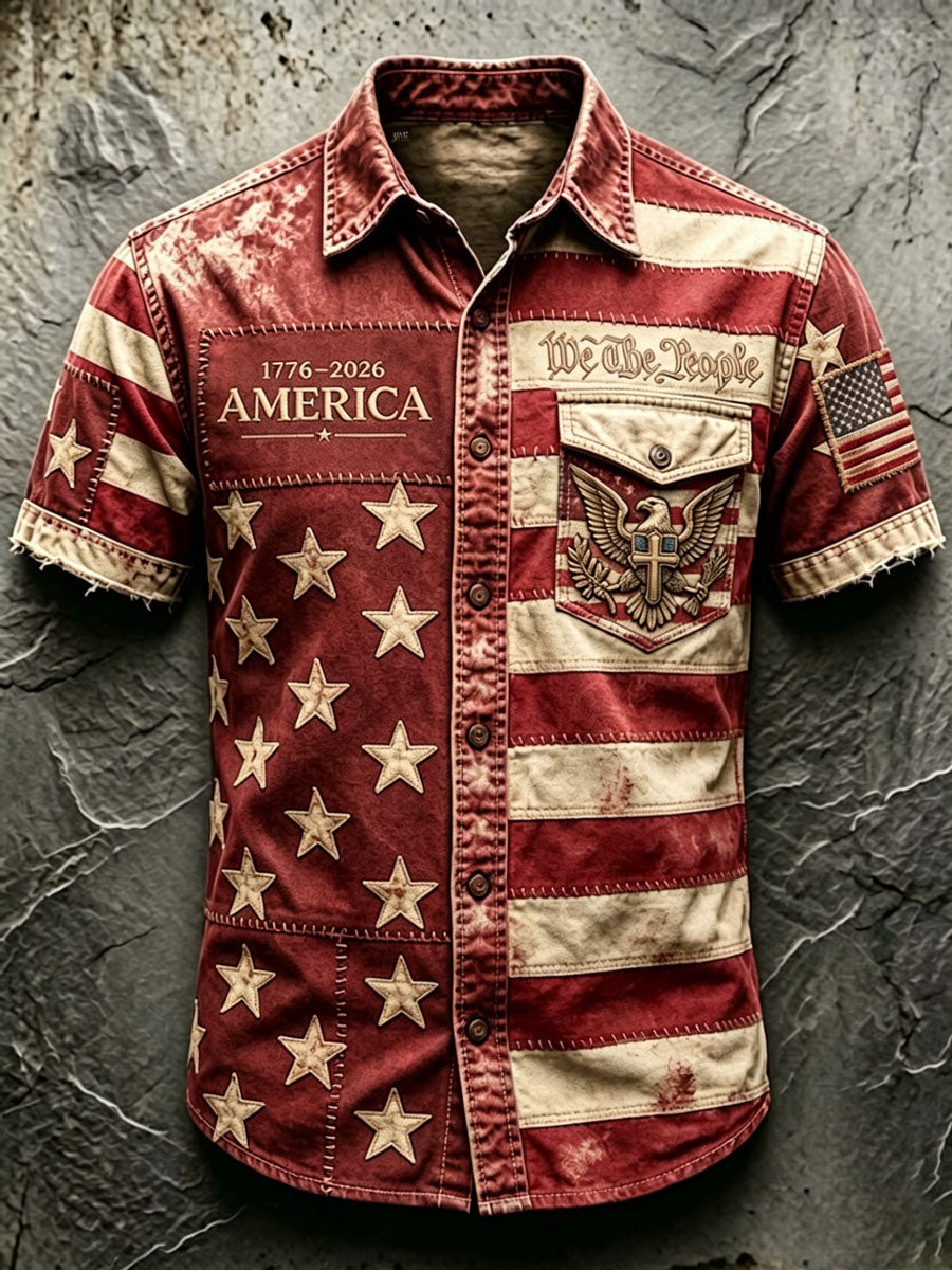 Men'S 250Th Anniversary National Faith Print  Shirt