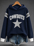 Ladies' Casual Rugby Printed Hooded Top