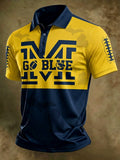 Men'S Football Pattern Retro Polo Shirt