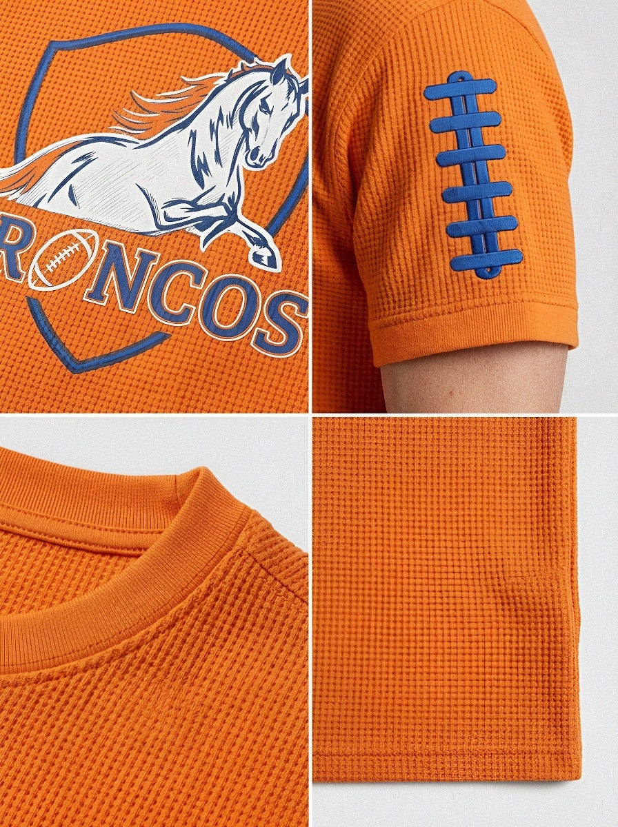 Men's Denver Broncos Football Shield Logo Printed T-shirt