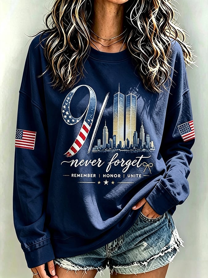 Women's Never Forget September 11 Print Top