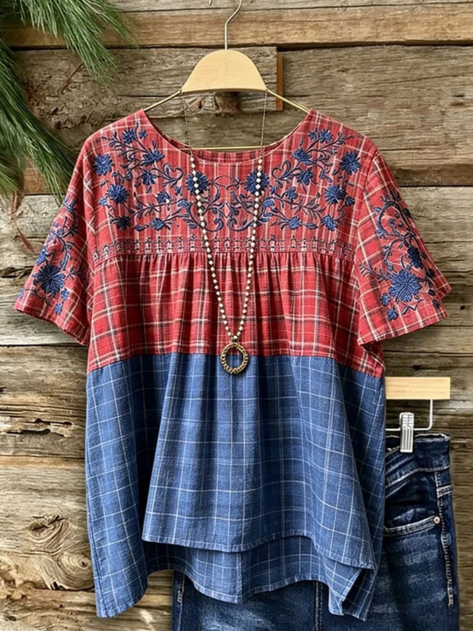 Women's Casual Retro Print Top