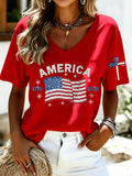 Women's Casual 250th Anniversary Independence Day Printed T-shirt