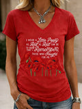 Women's Casual Memorial Day Red Poppy Print Crew Neck Short-Sleeve T-Shirt