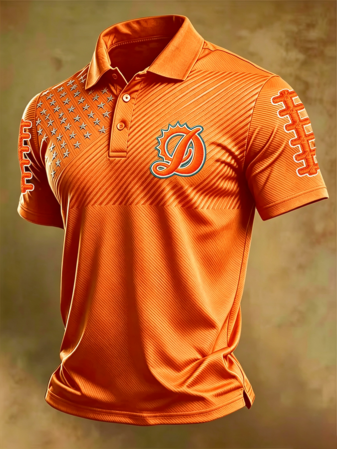 Men'S Retro Football Polo Shirt