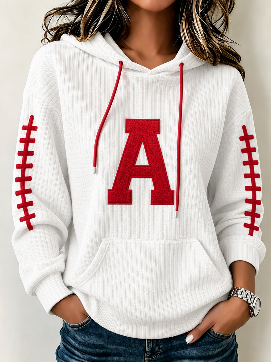 Women'S College Football Printed Hooded Sweatshirt