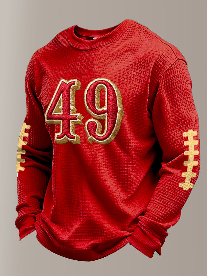 Men'S Football Fans Printed Waffle T-Shirt