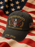 2026 US 250th Anniversary Hat Embroidered American Eagle Patriotic Baseball Cap