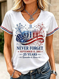 Women's 9.11 Never Forget Printed Casual Tops