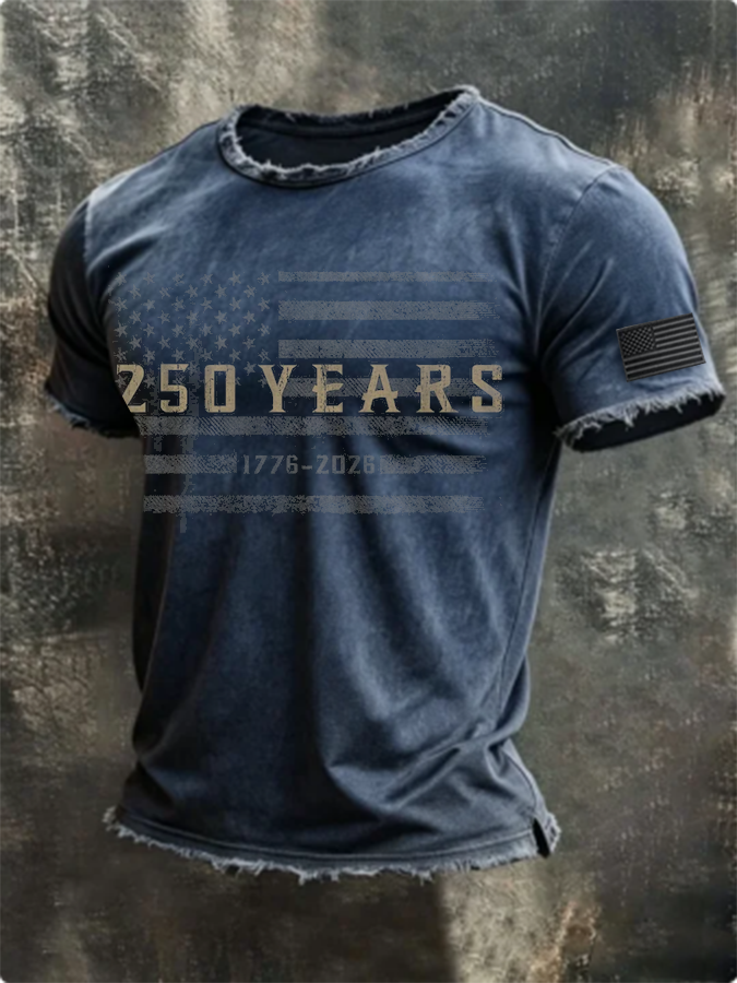 Men's American Flag Printed Casual T-shirt
