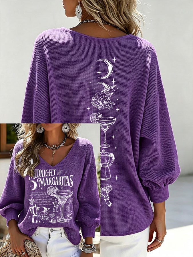 Women's Midnight Margaritas Print Casual T-shirt