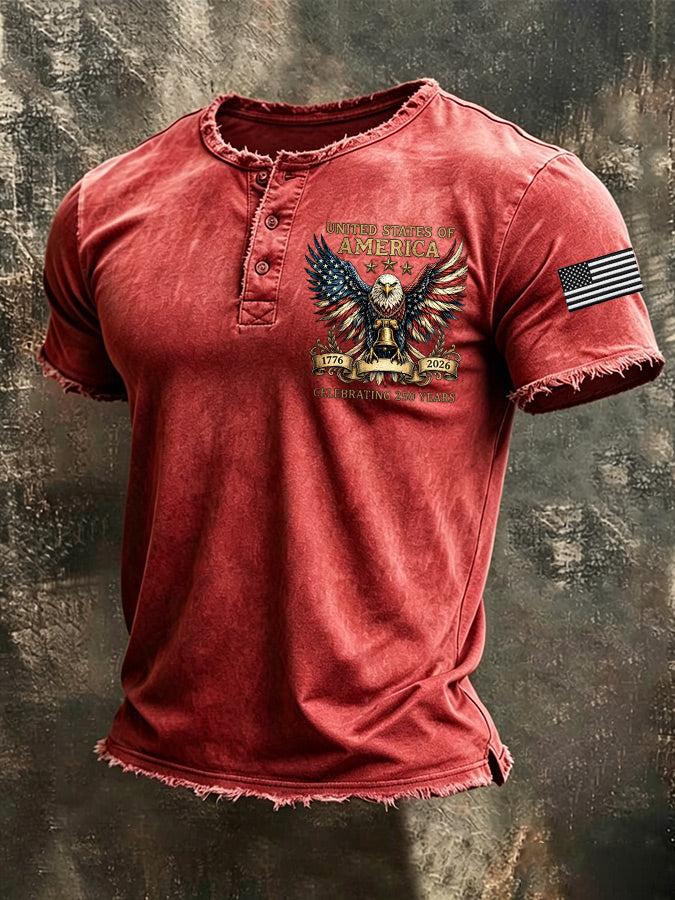Men'S American Flag Printed Casual Top