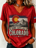 Women'S Colorado Strong: Rising From The Ashesn Printed T-Shirt  V-Neck T-Shirt