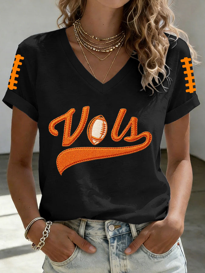 Women'S Football Print Short-Sleeve T-Shirt
