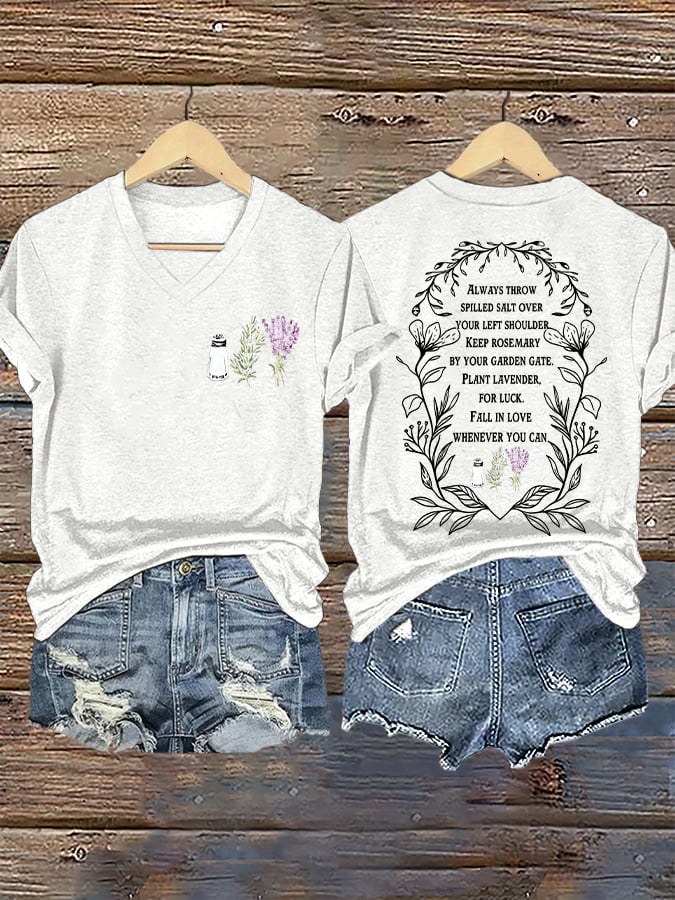Women's Always Throw Spilled Salt Over Your Left Shoulder Print T-shirt